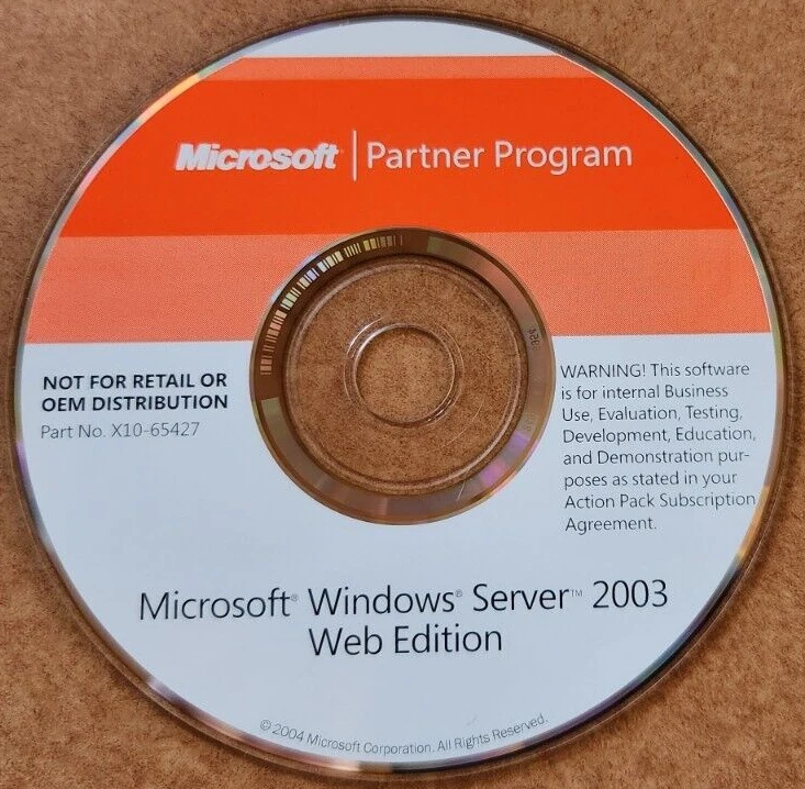 CD Microsoft Windows Server 2003 Web Edition + clave de producto X10-65427 Foto 1 de 1