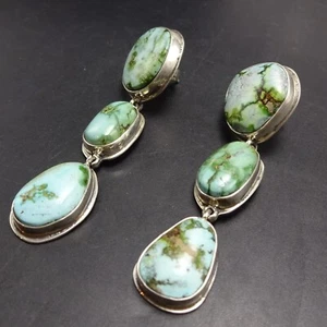 PENDIENTES COLGANTES FEDERICO JIMENEZ de plata esterlina ORO SONORO TURQUESA - Imagen 1 de 12