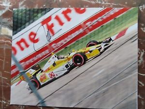 Signed Autographed 14 x 11 Photo Indy 500 Race Car & Driver Ryan Hunter-Reay