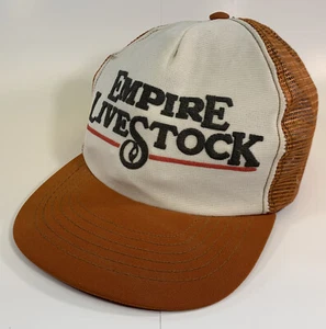 Vintage Empire Livestock Mesh Trucker Hat Cap White Orange One Size - Picture 1 of 7