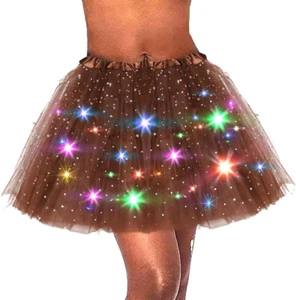 Light up Women Tutu LED Tutus Skirt Layered Sparkly Skirts for Carnival Festival - Picture 1 of 12