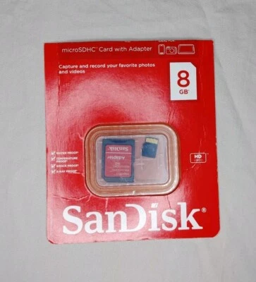 SanDisk microSDHC 8GB Class 4 - MicroSDHC Card - Retail - SDSDQR-8192 - Image 1 of 2