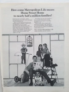 1965 Metropolitan Lebensversicherung Home Sweet Home Cowboy Vogelkäfig Anzeige - Bild 1 von 1