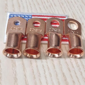 Gauge 2/0AWG Cable Ends Lugs Copper Ring Battery Terminals Crimp Wire Connector