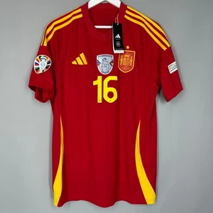 BNWT SPAIN NATIONAL TEAM HOME FOOTBALL JERSEY SHIRT 2024 2025 #16 RODRI WINNERS - Picture 1 of 9