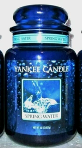 Yankee Candle Retired "SPRING WATER" Fresh ~Large 22 oz.~WHITE LABEL ~ RARE ~NEW - Picture 1 of 2