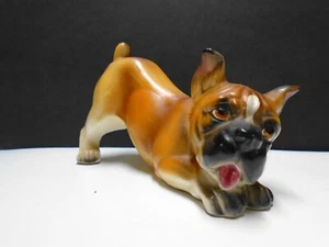 Vintage Lefton Figur Made in Japan 1950er Jahre verspielter Boxer Hund 4 1/2" lang EUC - Bild 1 von 7