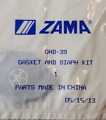 Kit de juntas y diaframas originales ZAMA GND-39. Nuevo stock antiguo. Foto 1 de 4