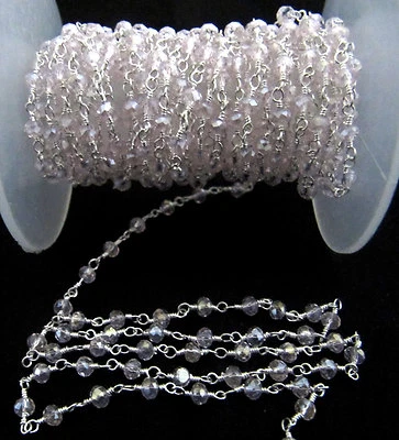 10 Pies AAA-Mystique Hidro Cuarzo Rosa Rosario Cuentas Cadena-Cadena Envuelta de Alambre Foto 1 de 4
