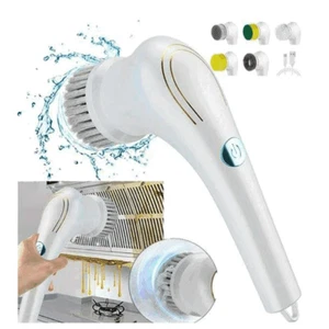 5 Head Electric Spin Scrubber Cordless Cleaning Brush Bath Tub Tile Scrubber  - Picture 1 of 13