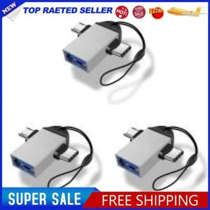 2 in 1 Micro USB Male to USB3.0 Female Cable Converter OTG Adapter (Silver) - Zdjęcie 1 z 3