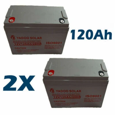 IADOO SOLAR-BOIANG KIT BATTERIA per FOTOVOLTAICO ACCUMULO BATTERIE 120 AH IMPIANTO PANNELLI SOLARI