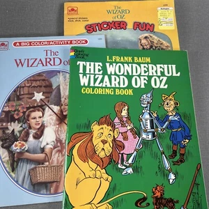 Wizard of Oz Color & Activity and Sticker Fun Books Vintage Paperback 3 Book Lot - Picture 1 of 20