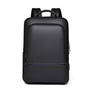 US Business Mens Genuine Leather School Backpack Laptop Travel Waterproof Bag AS - Picture 1 of 44