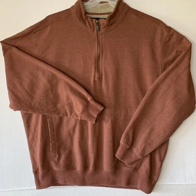 Outdoor Life Hombres 1/4 Cremallera Pullover XXL Sudadera Manga Larga Granate Bolsillos Foto 1 de 4