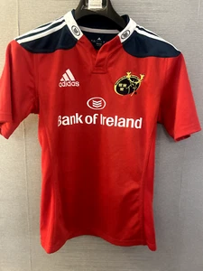 SMALL MENS MUNSTER RUGBY IRELAND ADIDAS RED 2014 HOME JERSEY SHIRT - Picture 1 of 4