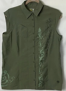Mountain Hardware Damen ärmelloses Shirt olivgrün Tribal Print Taschen Gr. 10 - Bild 1 von 4