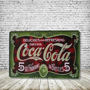 Coca Cola Vintage Style Tin Metal Bar Sign Poster Man Cave Collectible New - Picture 1 of 1