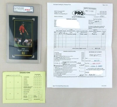 1997/98 Tiger Woods Champions Of Golf Masters RC Rookie Card Graded PRO 8 NM-MT - Image 1 of 4