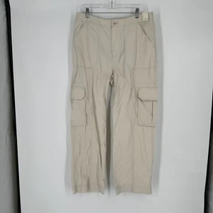 Abercrombie & Fitch Pants Women’s 32 cream high rise cargo loose baggy hiphop - Picture 1 of 7