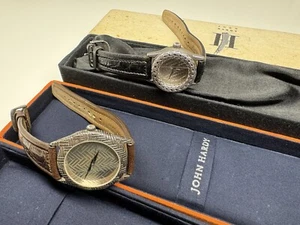 john hardy 925 sterling silver swiss made male & female watches with boxes - Picture 1 of 12