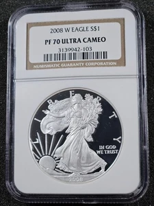 🌟 2008-W American Eagle 1 oz .999 Silver Proof Coin NGC PF70 UCAM - Picture 1 of 2