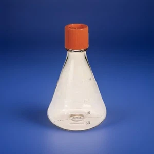 * Case of 50 Corning 431144 250mL PC/BAFFLED Erlenmeyer Flasks with Vented Caps - Picture 1 of 3
