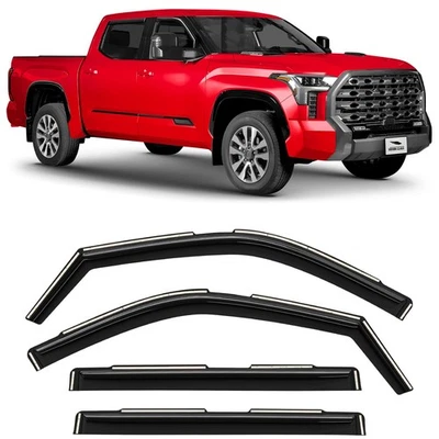 Deflectores de ventana de ajuste personalizado para Toyota Tundra 2022 2025 CrewMax protectores de lluvia 4 piezas Foto 1 de 4