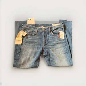 rag & bone Sunset Capri Jeans Womens 32 Blue Distressed Raw Hem USA - Picture 1 of 12
