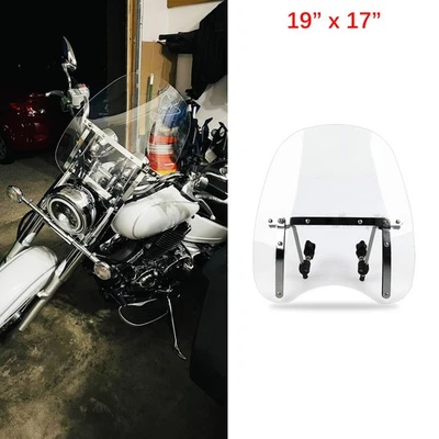 Deflector de parabrisas transparente 19"x17" para Yamaha V Star XVS 650 250 1100 Foto 1 de 4