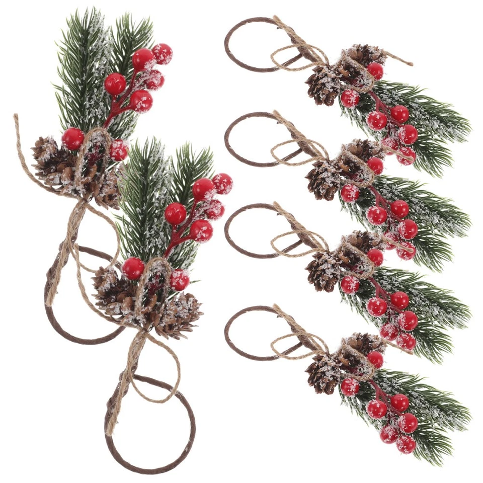  6 Pezzi Porta Tovaglioli Autunno Fiocco Decorazioni Festa Anello Tovagliolo Natale - Immagine 1 di 4