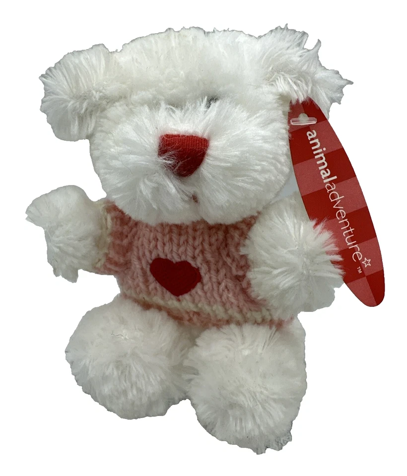Animal Adventure Mini Valentine's Day Teddy Bear Plush Stuffed Animal Toy 5" - Image 1 of 4