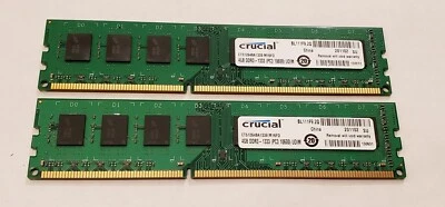 8GB Crucial 2x4GB 2Rx8 PC3-10600 DDR3 - CT51264BA1339.M16FD  Desktop Memory - Image 1 of 2