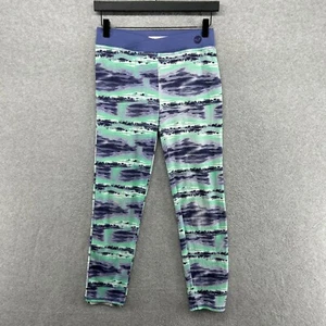 Roxy Girl Leggings Girls Size 16 XXL Teal Purple Swirl Pull On Ankle Athletic - Picture 1 of 11