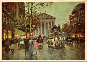 Postcard La Madeleine Paris Edouard Cortes Art Card Corner Bend - Picture 1 of 2