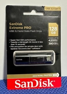 SanDisk Extreme PRO USB 3.2 Gen 1 Solid State Flash Drive 128GB - Afbeelding 1 van 2