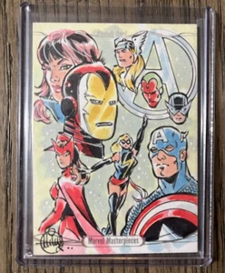 2016 Upper Deck Marvel Masterpieces Sketch Card - Mitch Ballard - Avengers 1/1 - Picture 1 of 3