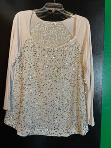 Top Victoria's Secret Ludi Lentejuelas Gris Plateado Talla XL~NUEVO CON ETIQUETAS - Imagen 1 de 3
