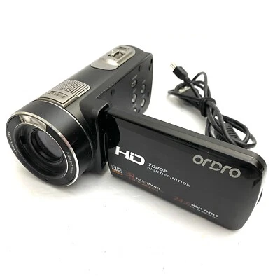 ORDRO hdv-z8 24mp Digital Video Camcorder HD1080P Touch Screen + Cable TESTED - Image 1 of 4