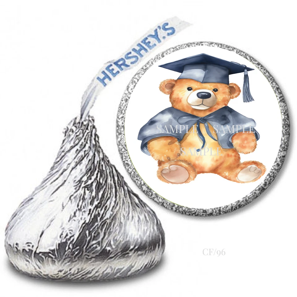 Favores de graduación Oso de peluche Hershey Kiss envoltorios de caramelos Hershey Kiss etiquetas Foto 1 de 1
