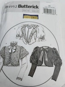 Butterick 4952 Victorian Short Jackets Sleeve Variations Size 14 16 18 20 UNCUT - Picture 1 of 3