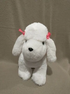 Gymboree White Cute Puppy With Pink Bows Plush Stuffed animal 8" - Picture 1 of 5