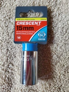 Crescent 1/2" Drive 15mm 12 Pt Chrome Metric Socket,No CDS75N - Picture 1 of 2