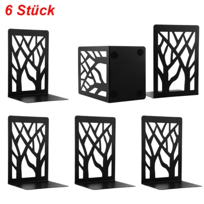 3 Paar Buchstütze Baumartige Muster Metall Ständer Buchhalter Für Bücherregal - Bild 1 von 4