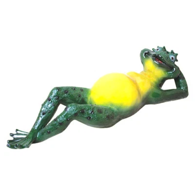 Escultura de jardín de rana al aire libre estatua grande Feng Shui decoración sapo relajar estatuilla Foto 1 de 4