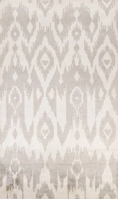 Alfombra oriental abstracta contemporánea de lana/seda anudada a mano alfombra de 5x8 pies  Foto 1 de 4