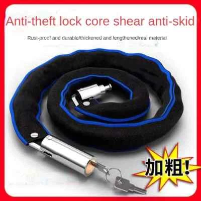 Bike Heavy Duty Safety Lock 60/65/85/105/125Cm Metal Anti-theft Padlock with Key - Image 1 of 4