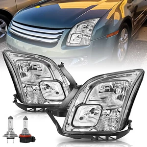 Conjunto de faros cromados con bombilla para Ford Fusion S SE 2006 2007 2008 2009 SEL - Imagen 1 de 7