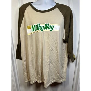American Apparel Milky Way Bar Raglan T-Shirt Graphic Tee Olive 2XL - Picture 1 of 4