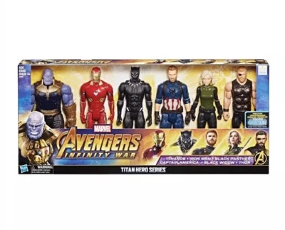 ✔ Marvel Avengers Infinity War Titan Hero Colección Montada Figuras 12" Paquete de 6 Foto 1 de 2